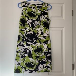 Abstract floral print dress.